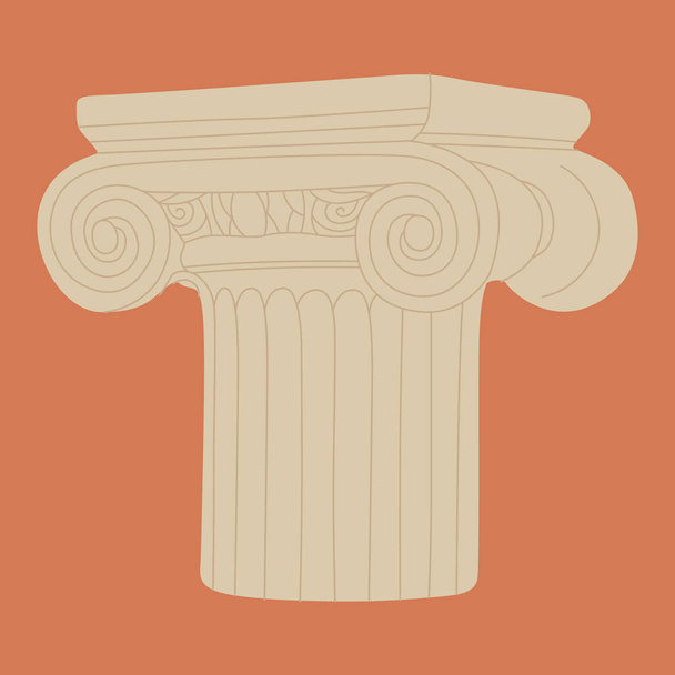 Griego antigua escultura columna antigua línea de dibujo moderno.Antiguas estatuas clásicas en estilo bohemio de moda, esquema de diseño concept.Antique logotipo estatua. - Vector, Imagen