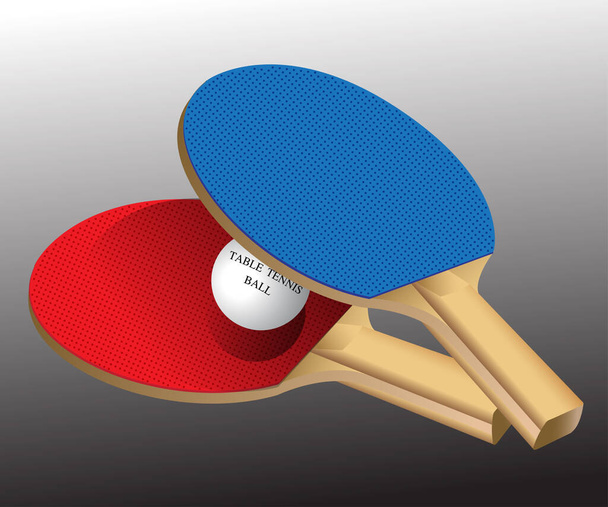 Serie illustrazione vettoriale di attrezzature sportive da ping pong. - Vettoriali, immagini