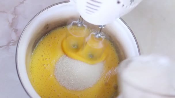 Blender Mix Yolks With Sugar - Footage, Video
