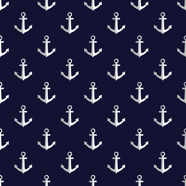 Sea style seamless vector pattern with anchors - Vecteur, image