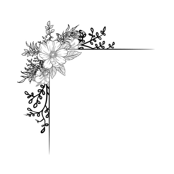 Set botanic blossom floral elements Decorative for Invitation - Photo, Image