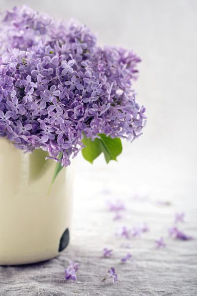 Vaso con bouquet di fiori di primavera lilla viola
 - Foto, immagini