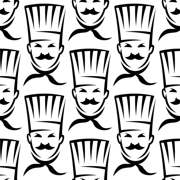 Chef moustachu en uniforme professionnel motif sans couture
 - Vecteur, image