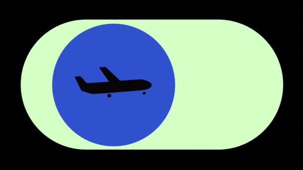 Animation with airplane mode icon toggle switch and transparent background. - Footage, Video
