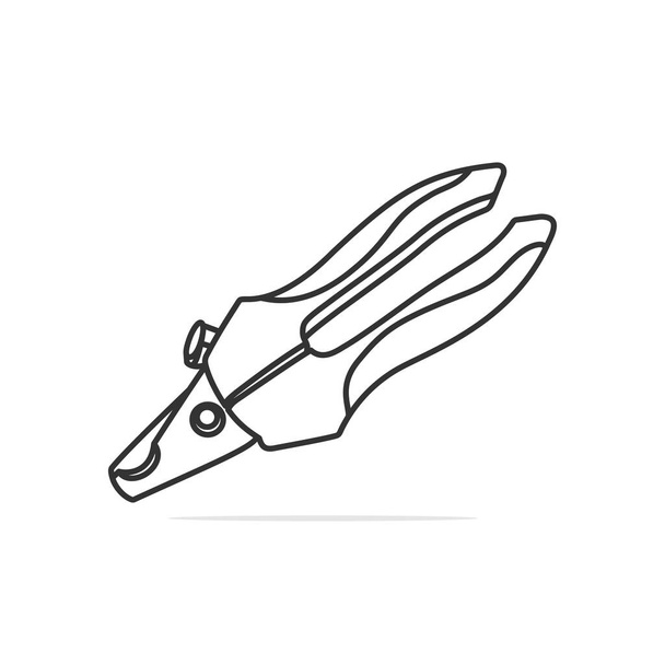Ferramenta de combinação alicate mão isolado sobre fundo branco, vista superior
 - Vetor, Imagem