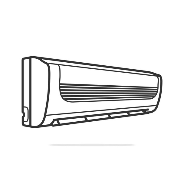 Air conditioner mounted on a light purple wall - Vector, Image