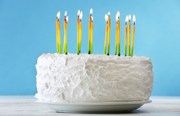 Birthday cake with candles - Фото, зображення