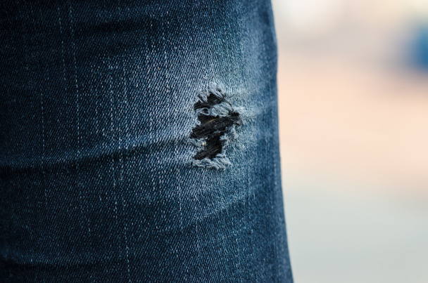 closeup of torn jeans - Photo, Image