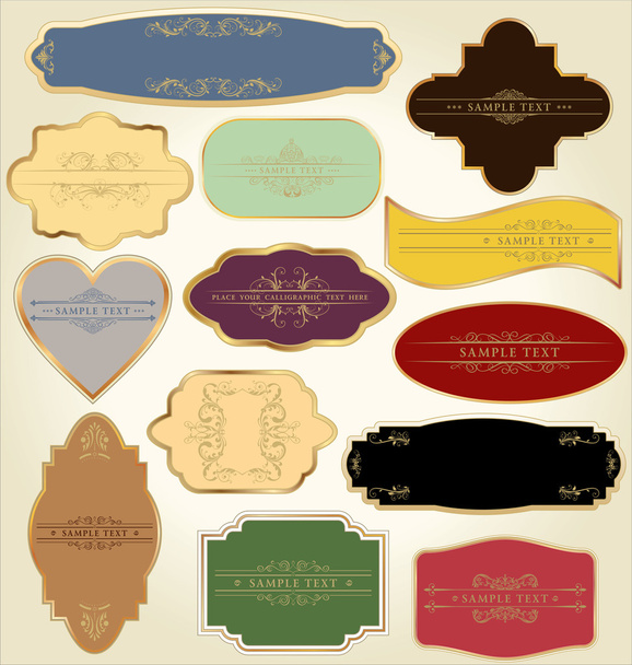 Set of pastel labels - Vettoriali, immagini