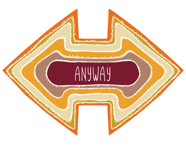 Vector pointer says "anyway" on white background - Vector, Image