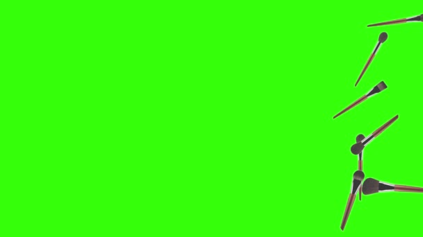 Make-up accessories brushes animation green screen - Footage, Video