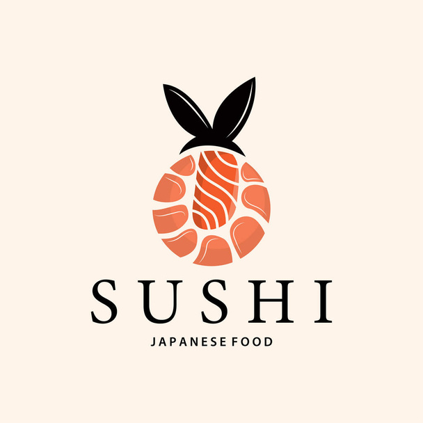 Sushi logotipo design simples sushi comida japonesa ícone modelo produto cozinha japonesa - Vetor, Imagem