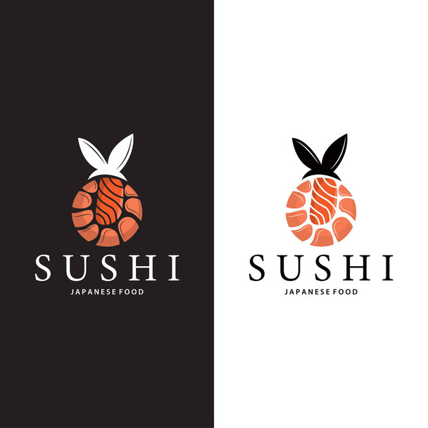 Sushi-Logo einfaches Design Sushi japanische Lebensmittel-Ikone Vorlage Produkt japanische Küche - Vektor, Bild