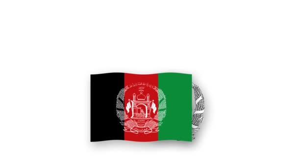 Afghanistan animiertes Video Hissen der Flagge und des Emblems, Einführung des Namens Land hohe Auflösung. - Filmmaterial, Video