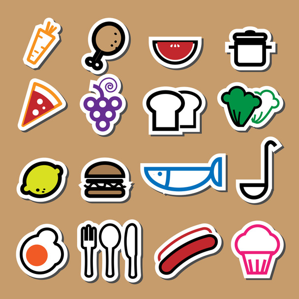 Food restaurant icons vector - Vector, Image