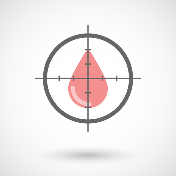 Crosshair icon with a blood drop - Vector, Image
