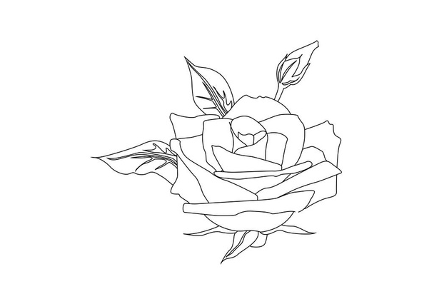Ícone de caminho preto desenhando uma flor de primavera. - Vetor, Imagem