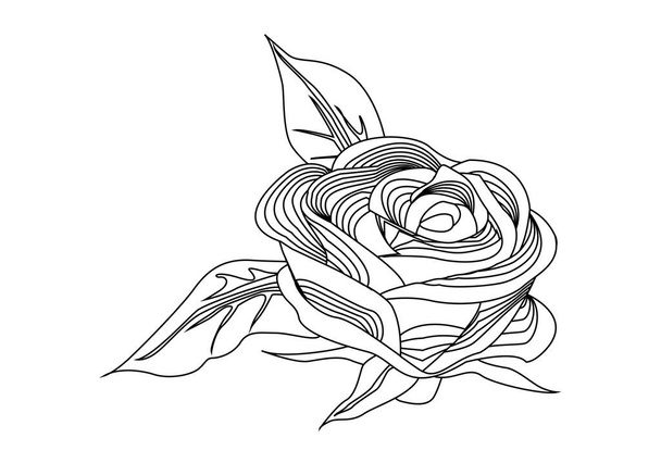 Black path icon drawing a spring flower. - Vector, Image