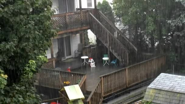 House backyard in storm - Footage, Video