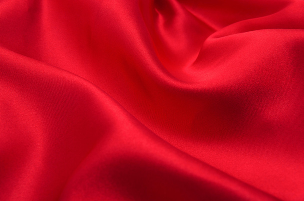 red satin or silk fabric as background - Фото, зображення