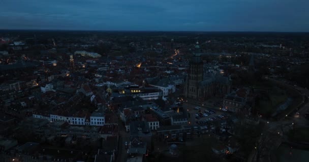 Zutphen city view. Gelderland, The Netherlands. Housing and downtown city center. Aerial drone view. - Footage, Video