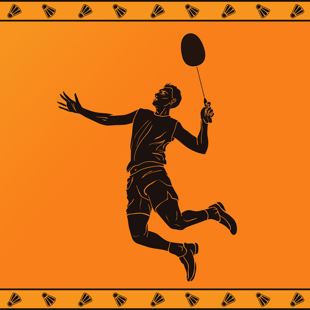 Silueta detallada de un jugador de bádminton profesional en estilo griego antiguo
 - Vector, Imagen