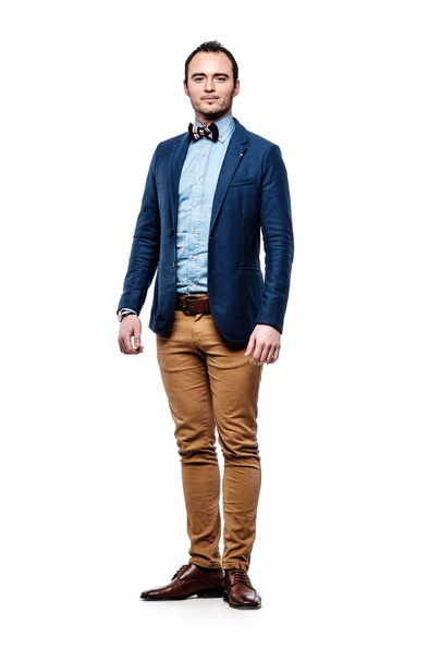 Sharp dressed fashionist wearing jacket and bow tie - Фото, изображение