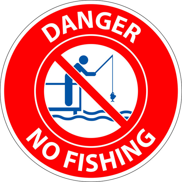 Water Safety Sign Danger, No Fishing - Vector, Image