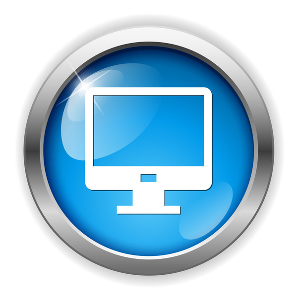 Computer monitor icon - Vector, Image