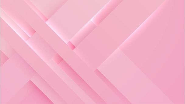 Fondo de degradado rosa y blanco abstracto con triángulo superpuesto y fugas de luz 3d. Moderno color suave de moda para el diseño de presentaciones, volante, portada de redes sociales, banner web, banner tecnológico - Vector, imagen