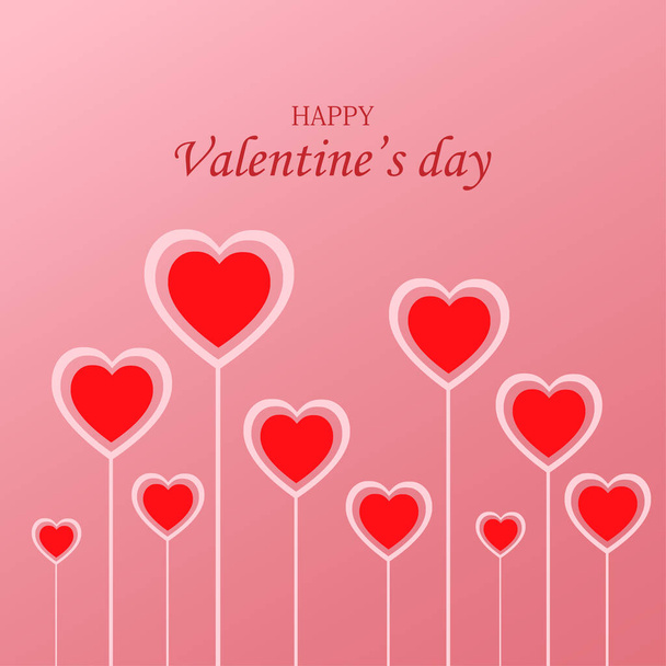 День Святого Валентина с сердцем, Открытка. Абстрактная винтажная карта с рамкой - Вектор,изображение