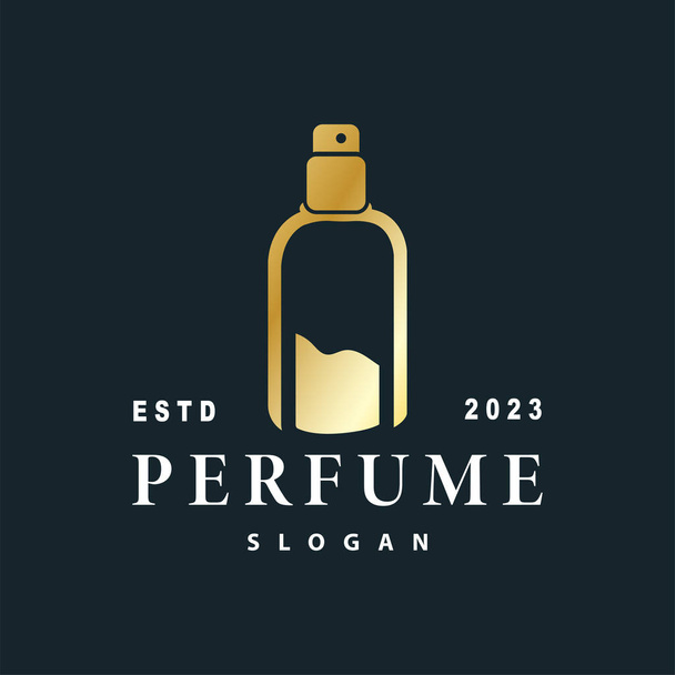 Простой минималистский логотип парфюмерии логотип косметики бренда шаблон парфюмерной бутылки - Вектор,изображение