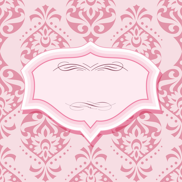 Frame on patterns in pastel pink. - Vector, Imagen