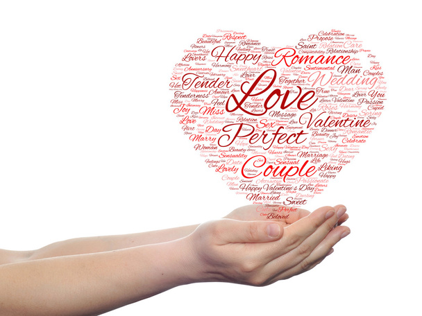 Valentinstag Wordcloud-Text - Foto, Bild