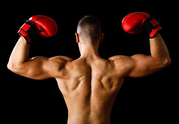 Boxer raising his arms - Фото, изображение