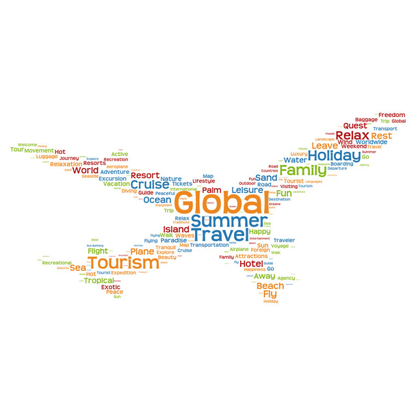 turismo plano palabra nube
 - Vector, imagen