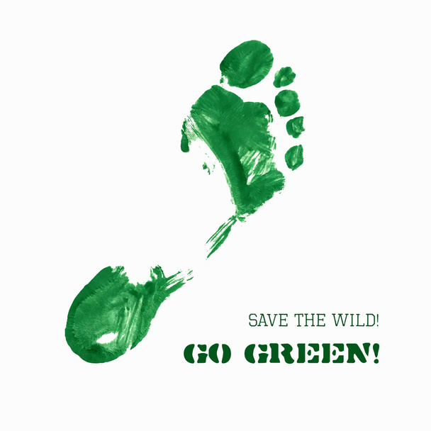 Green Foot Imprint - Vector, Image