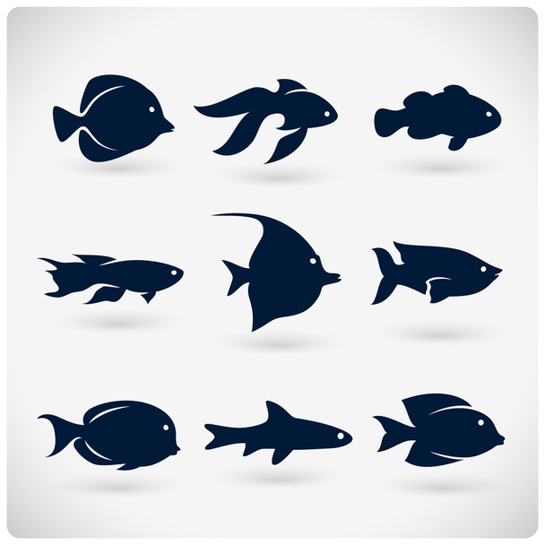 Flat fish silhouette - Vector, Image