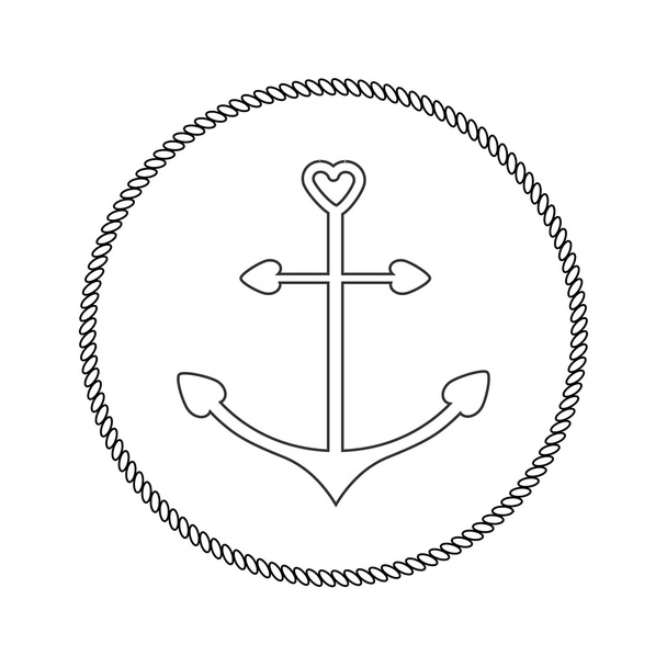 Anchor in shapes of heart - Vektor, obrázek
