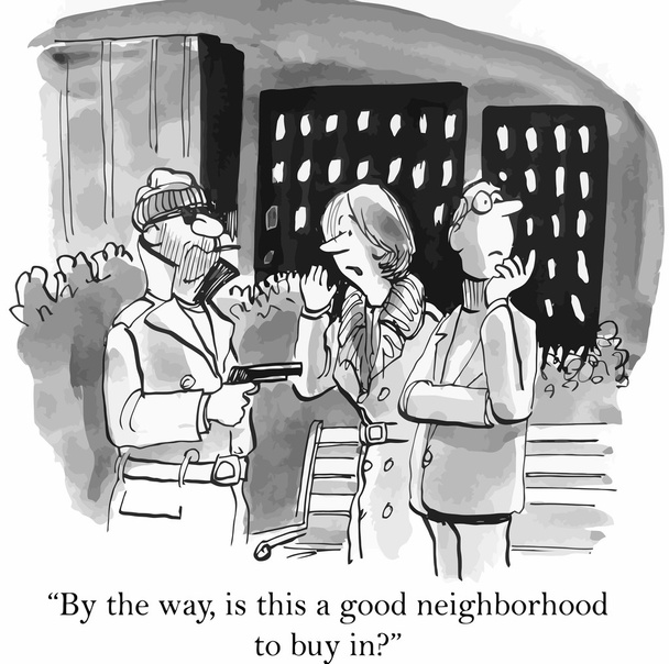 "Muuten, onko tämä hyvä naapurusto ostaa
?" - Vektori, kuva