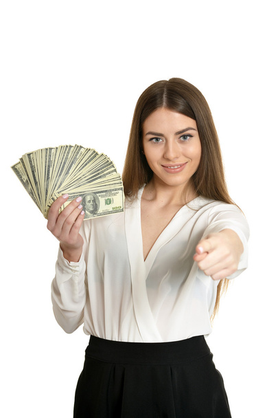 mulher bonita com dinheiro
 - Foto, Imagem