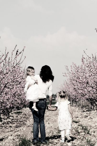 Mother and daughters in the park - Photo, Image