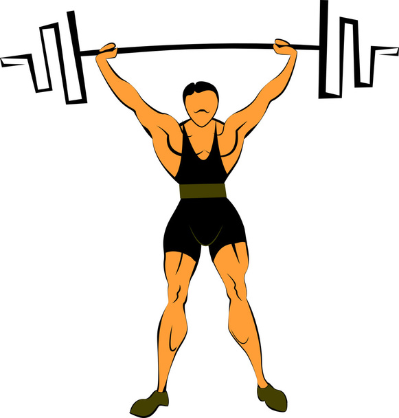 Weightlifting  with a barbell - Vector, Image