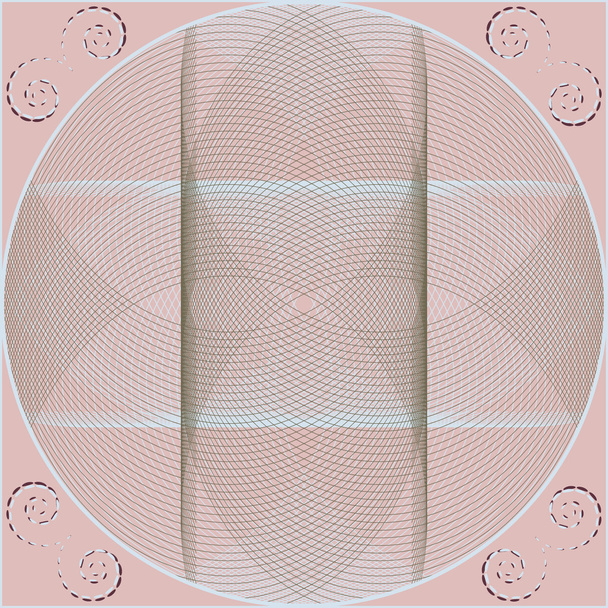 Patrón circular con elementos guilloche. Ilustración abstracta del vector
 - Vector, Imagen