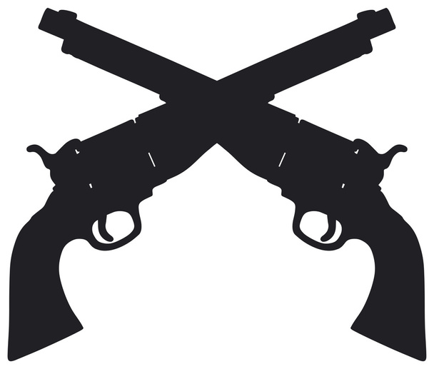 Antiguo revólver americano
 - Vector, imagen