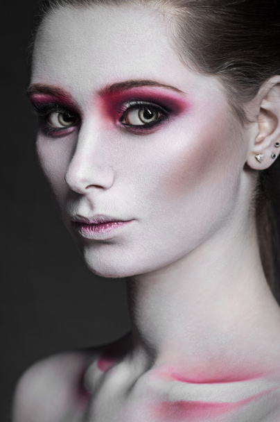 Model girl with pink make up - 写真・画像