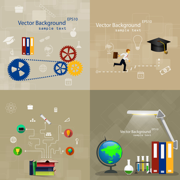 Flat design concepts of education. - Vector, Image