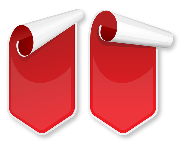conjunto de adesivos de embalagem vermelho
 - Vetor, Imagem