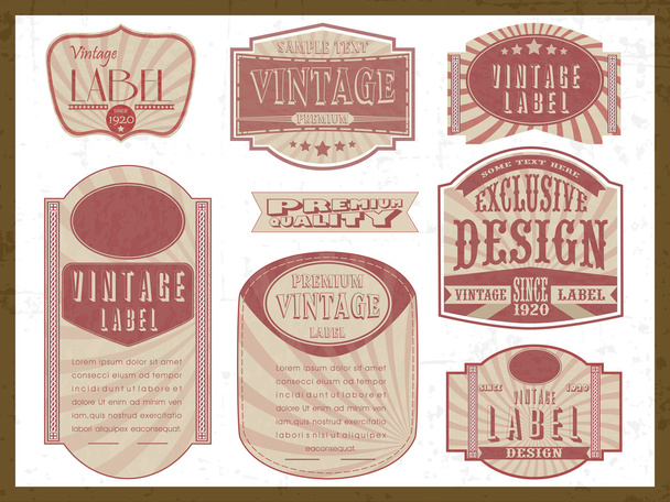 Vintage stickers, tags or labels collection. - Vektori, kuva