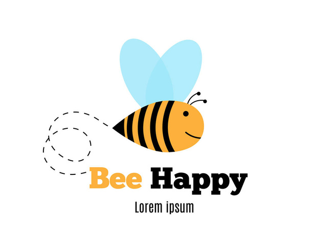 Méh Boldog Vektor Illusztráció. Egy aranyos boldog rovar művészet - Vektor, kép